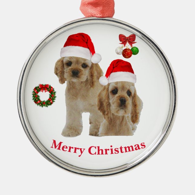 Cocker spaniel Christmas ornament (Front)