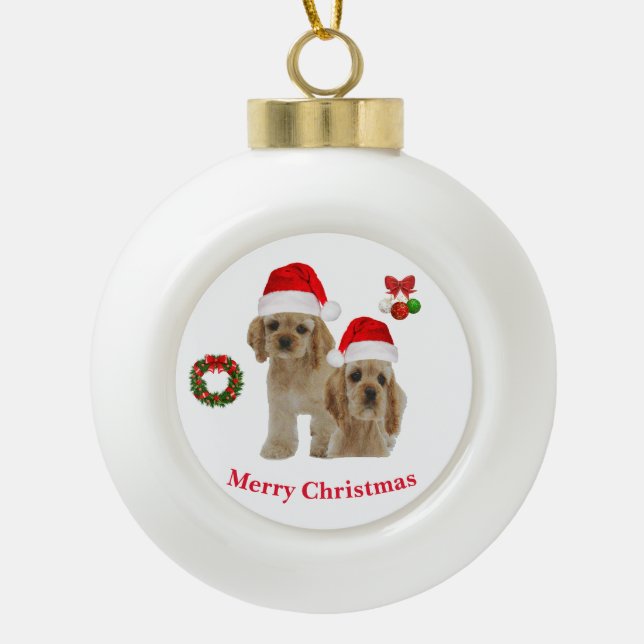 Cocker spaniel Christmas ornament (Front)