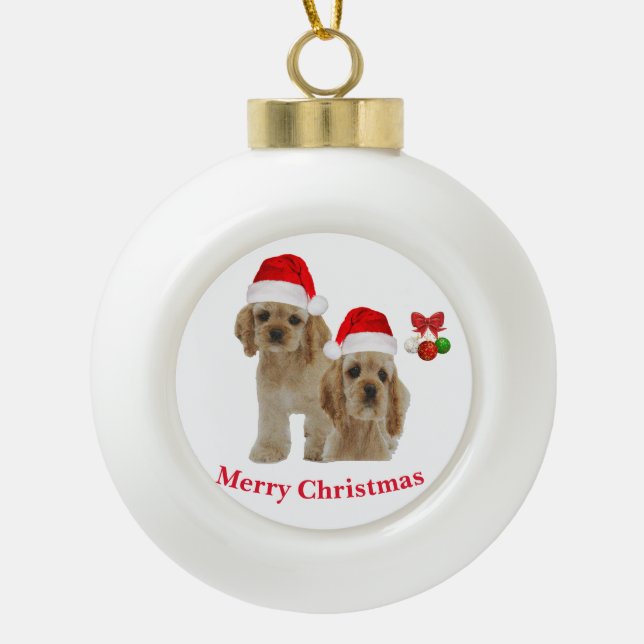 Cocker spaniel Christmas ornament (Front)