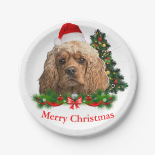 Cocker Spaniel Christmas paper plates