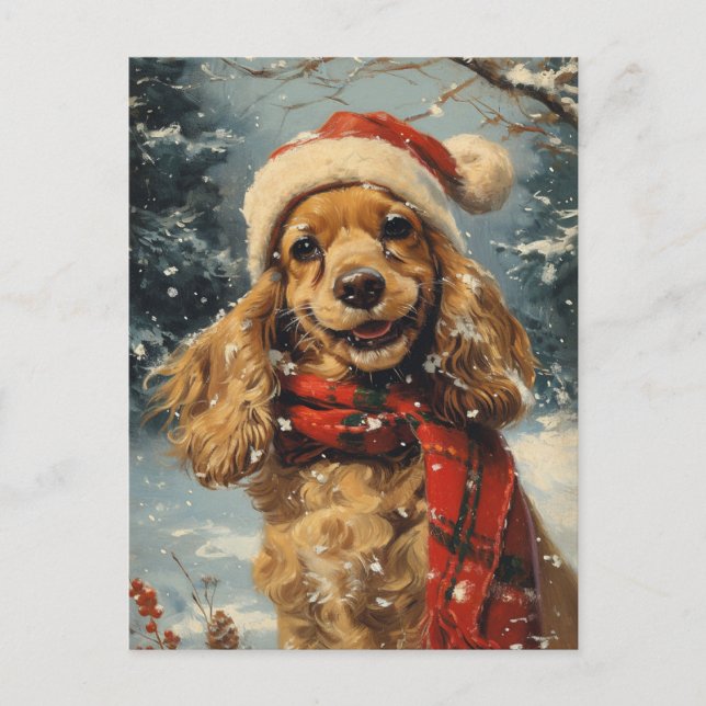 Cocker Spaniel Christmas  Postcard (Front)