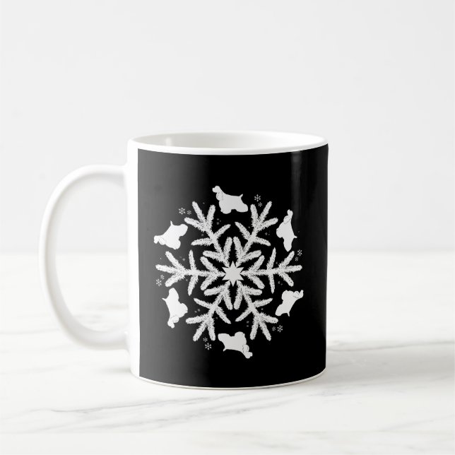 Cocker Spaniel Christmas Snowflake Shirt Coffee Mug (Left)