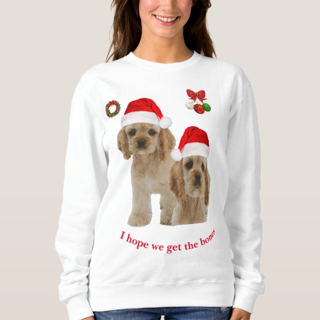 Cocker spaniel Christmas Sweatshirt (Front)