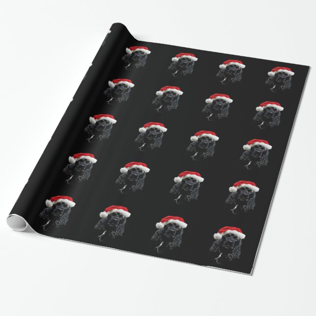 Cocker Spaniel Christmas Wrapping Paper (Unrolled)