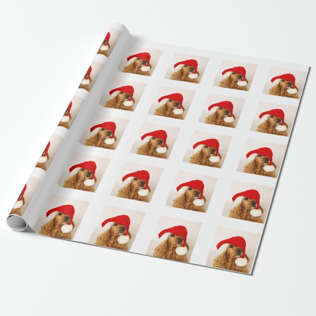 Cocker Spaniel Christmas Wrapping Paper (Unrolled)