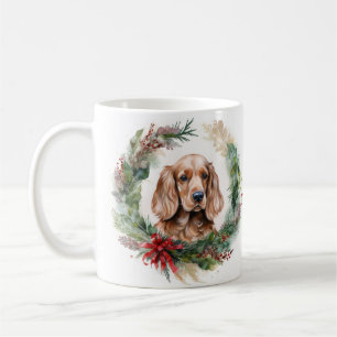 Cocker Spaniel Christmas Wreath Festive Pup  Coffee Mug
