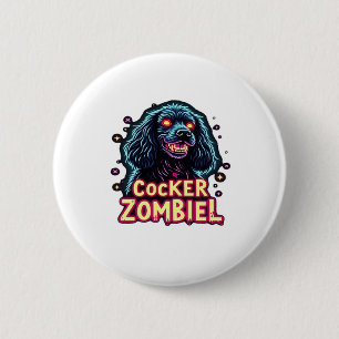 Cocker Spaniel Cockie Zombie Dog Halloween Essenti 2 Inch Round Button