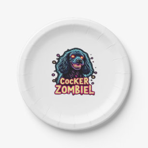 Cocker Spaniel Cockie Zombie Dog Halloween Essenti Paper Plate