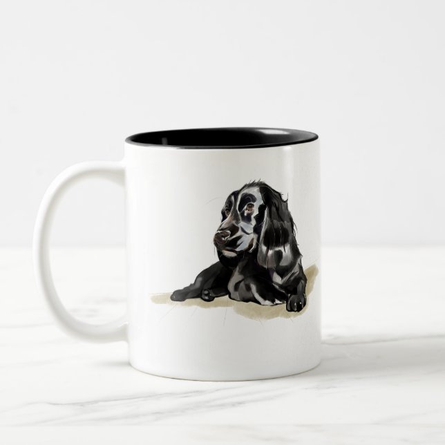 Cocker Spaniel Coffee Mug, Dog Mom Gift Two-Tone Coffee Mug (Left)