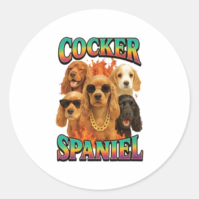 Cocker Spaniel Copy Classic Round Sticker (Front)