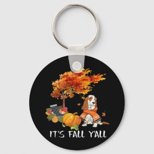 Cocker Spaniel Costume Autumn It’s Fall Y’all Keychain
