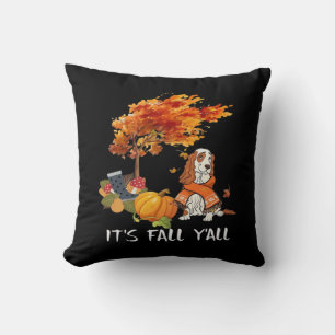 Cocker Spaniel Costume Autumn It’s Fall Y’all Throw Pillow