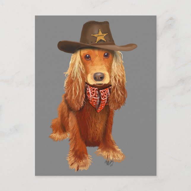 Cocker Spaniel Cowboy Postcard (Front)