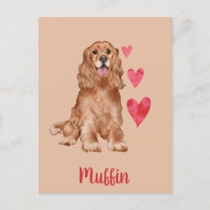 Cocker Spaniel Customizable Pet Name Postcard