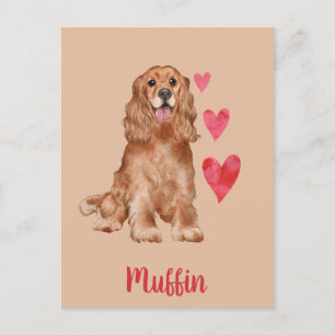 Cocker Spaniel Customizable Pet Name Postcard
