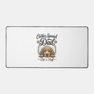 Cocker Spaniel Dad Life Is Ruff Vintage Dog Shirt_ Desk Mat