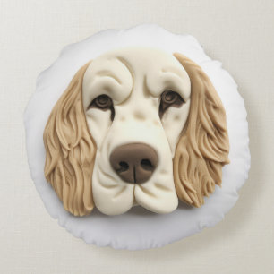Cocker Spaniel Dog 3D Inspired  Round Pillow