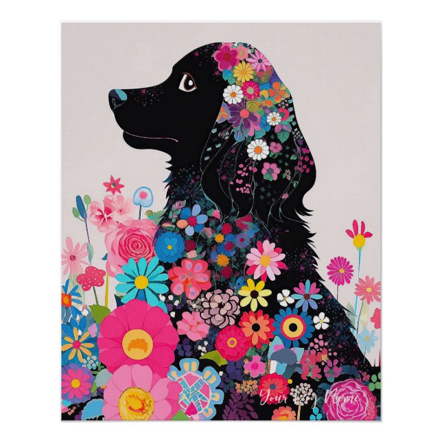 Cocker Spaniel Dog and Flowers  004 - Tailor jewel Poster (Front)