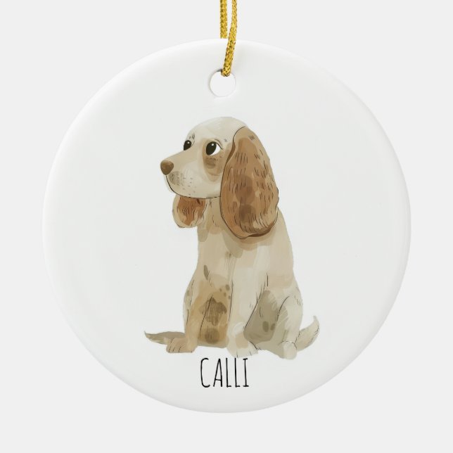 Cocker Spaniel dog Ceramic Ornament (Front)