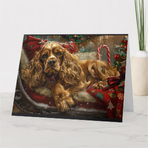 Cocker Spaniel Dog Christmas Festive Card