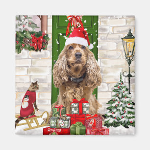 Cocker Spaniel Dog Christmas Magnet