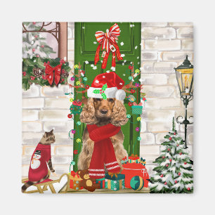 Cocker Spaniel Dog Christmas Magnet