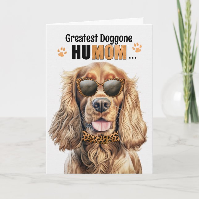 Cocker Spaniel Dog Greatest HuMOM Mother's Day Holiday Card (Front)