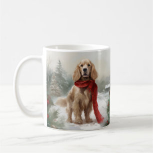 Cocker Spaniel Dog in Snow Christmas Coffee Mug