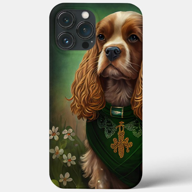 Cocker Spaniel Dog in St. Patrick's Day Dress Case-Mate iPhone Case (Back)