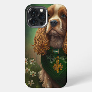 Cocker Spaniel Dog in St. Patrick's Day Dress iPhone 13 Pro Max Case