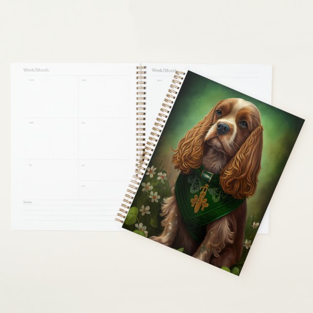 Cocker Spaniel Dog in St. Patrick&#x27;s Day Dress Planner (Display)