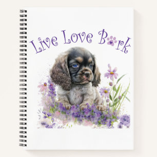 Cocker Spaniel Dog Mom Floral Notebook
