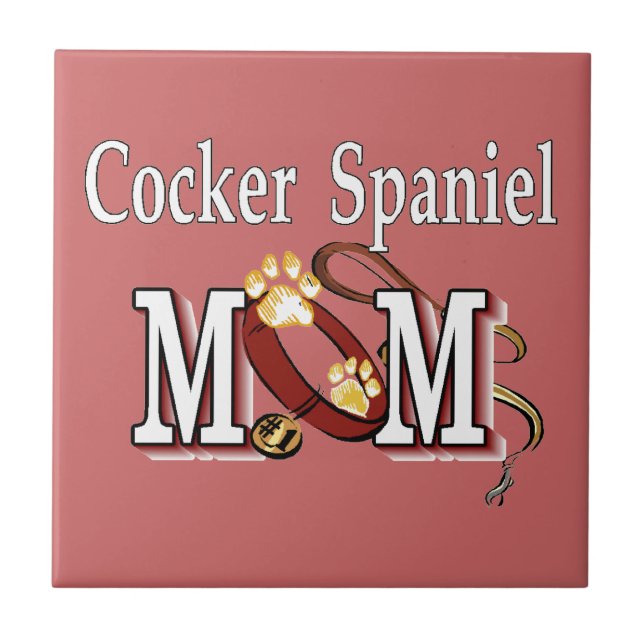 Cocker Spaniel Dog Mom Tile (Front)