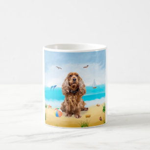 Cocker Spaniel Dog on Beach Coffee Mug