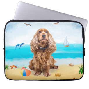 Cocker Spaniel Dog on Beach Laptop Sleeve