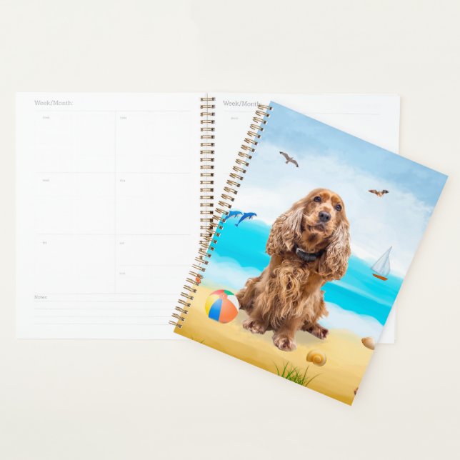 Cocker Spaniel Dog on Beach Planner (Display)