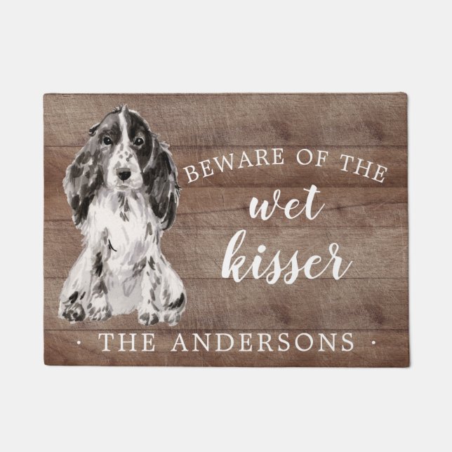 Cocker Spaniel Dog Personalized Door Mat (Front)
