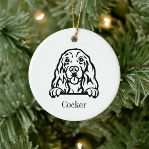 Cocker Spaniel dog Personalized Pet Ornament, Cus Ceramic Ornament