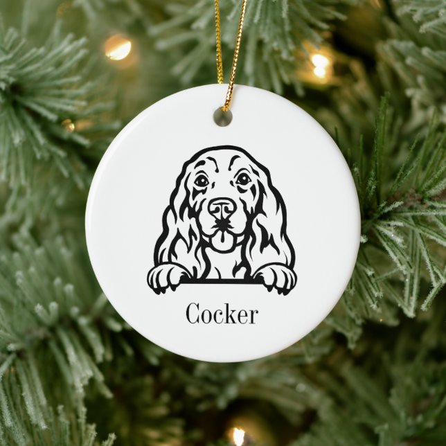 Cocker Spaniel dog  Personalized Pet Ornament, Cus Ceramic Ornament (Tree)
