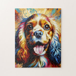 Cocker Spaniel Dog Portrait Acrylic Art Print Jigsaw Puzzle