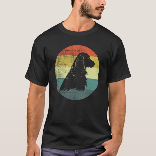Cocker Spaniel Dog Retro Design T-Shirt (Front)