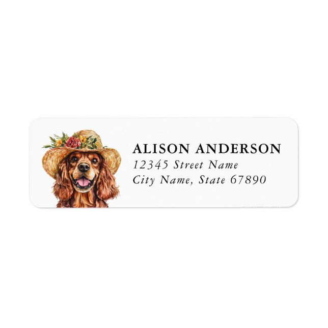 Cocker Spaniel Dog Return Address Labels (Front)