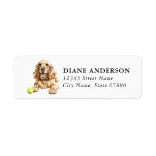 Cocker Spaniel Dog Return Address Labels
