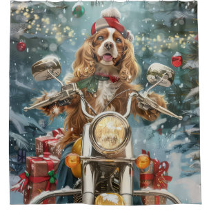 Cocker Spaniel Dog Riding Motorcycle Christmas 