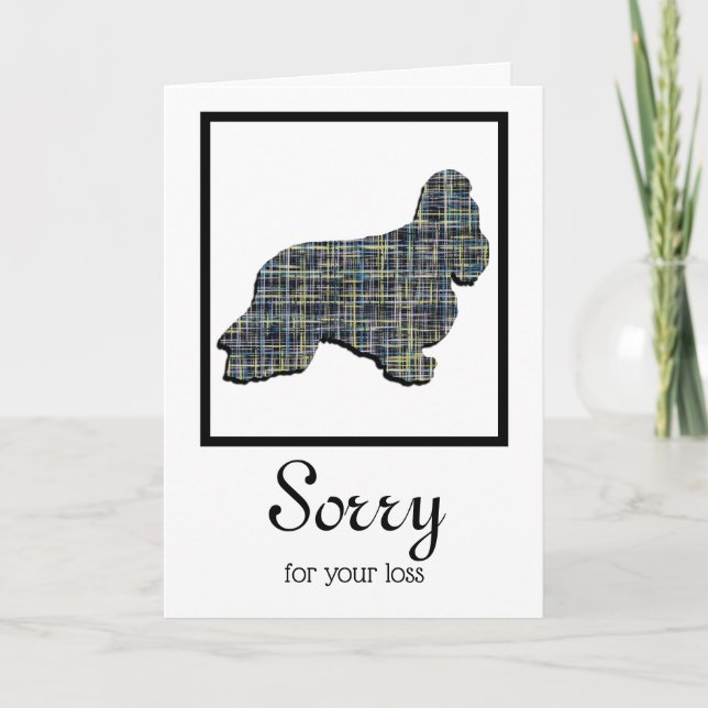 Cocker Spaniel Dog Silhouette Pet Sympathy Card (Front)