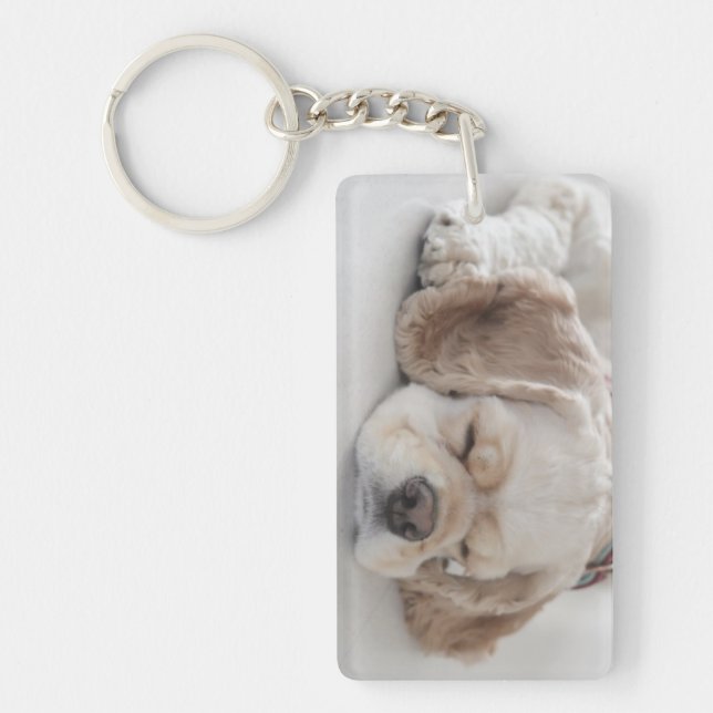Cocker spaniel dog sleeping keychain (Front)