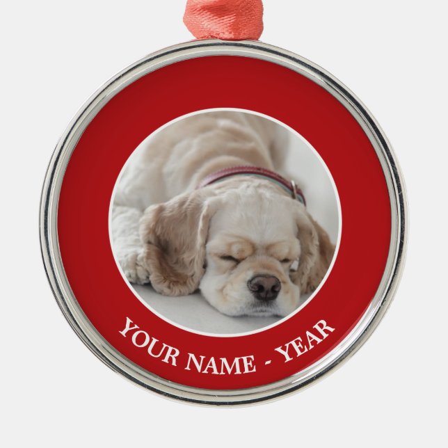 Cocker spaniel dog sleeping metal ornament (Front)