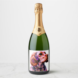Cocker Spaniel Dog Sparkling Wine Label