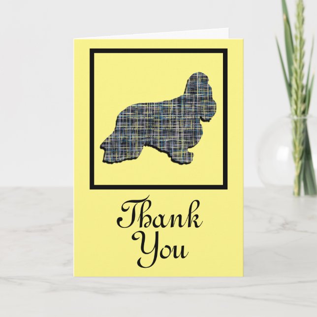 Cocker Spaniel Dog Thank You Greeting Card (Front)
