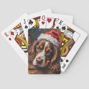 Cocker Spaniel Dog Vintage Christmas Toy Box Playing Cards